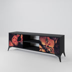 NEVERENDING BLOOM 2-Door TV Stand in Black Finish