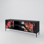 NEVERENDING BLOOM 2-Door TV Stand in Black Finish