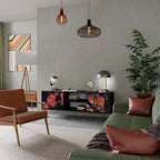 NEVERENDING BLOOM 2-Door TV Stand in Black Finish