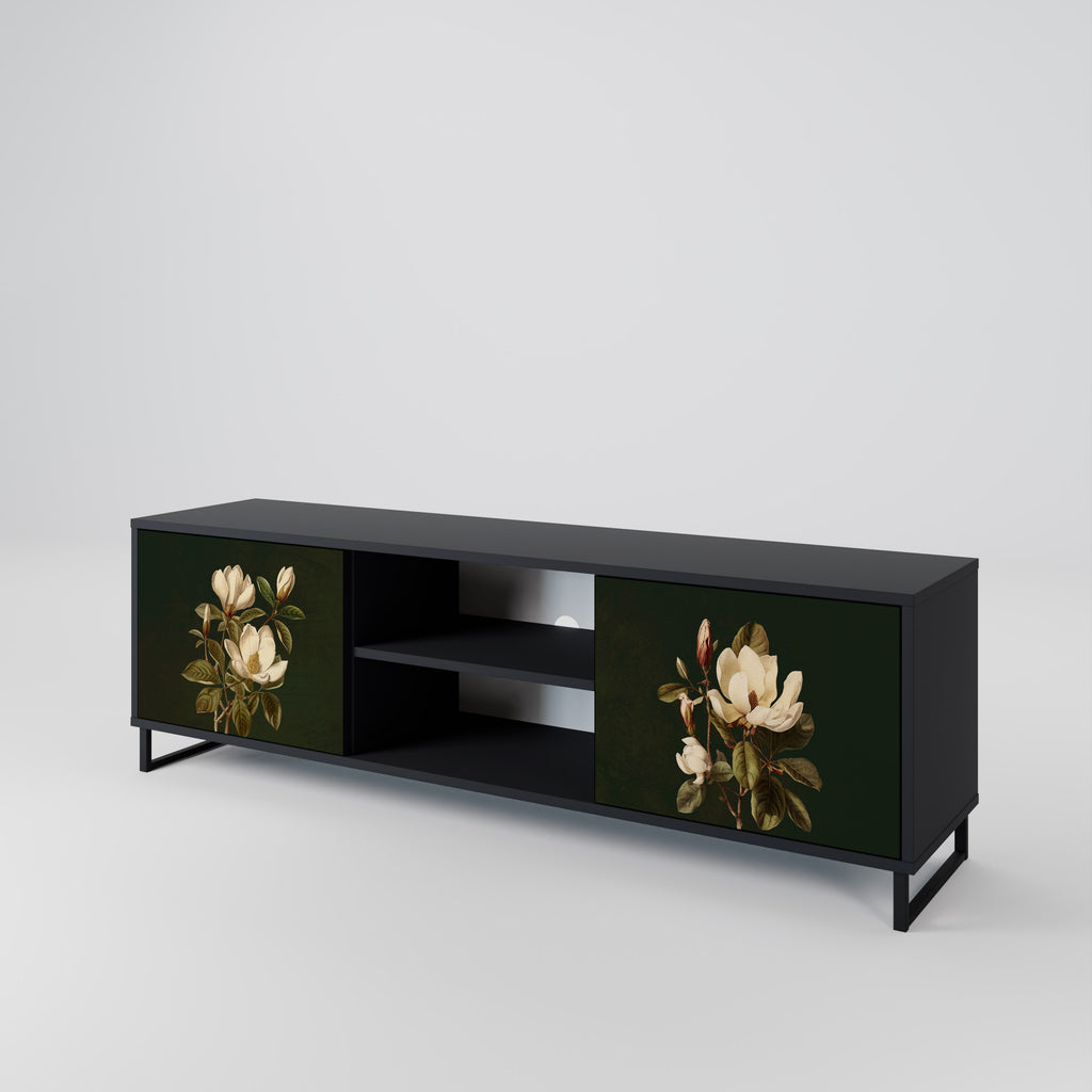 FLORAL NOIR 2-dörrars TV-bänk i svart finish