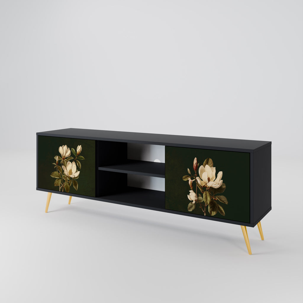 FLORAL NOIR 2-dörrars TV-bänk i svart finish
