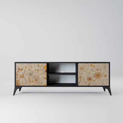 MORNING GLADE 2-Door TV Stand in Black Finish
