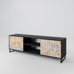 SPRING WHIMSY 2-Door TV Stand in Black Finish