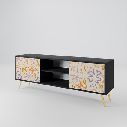 SPRING WHIMSY 2-dörrars TV-bänk i svart finish