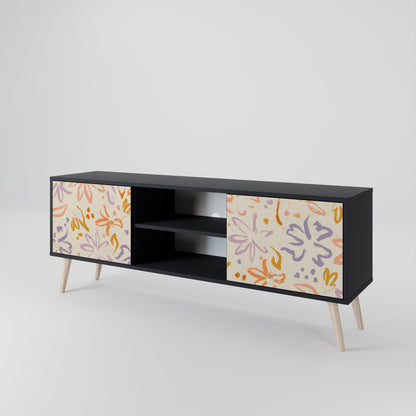 SPRING WHIMSY 2-dörrars TV-bänk i svart finish