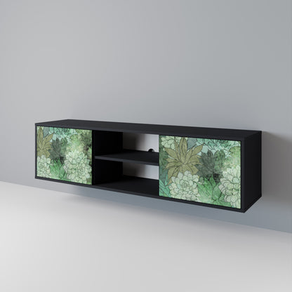 SUCCULENT CLUSTER 2-dörrars TV-bänk i svart finish