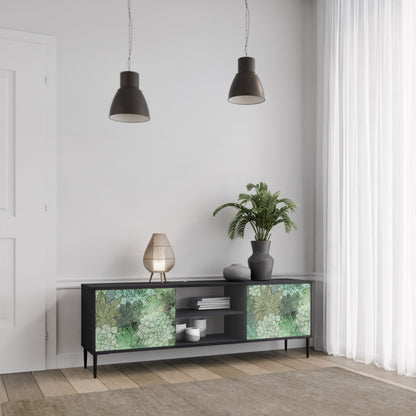 SUCCULENT CLUSTER 2-dörrars TV-bänk i svart finish