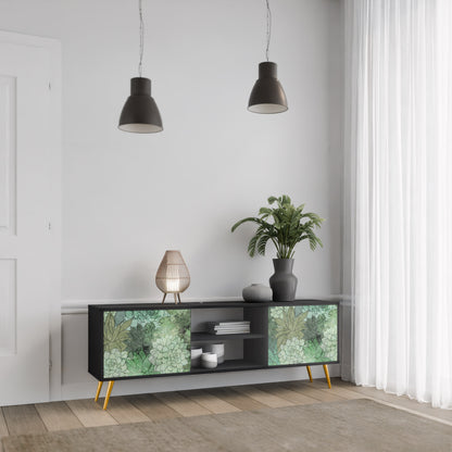 SUCCULENT CLUSTER 2-dörrars TV-bänk i svart finish
