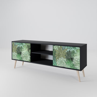SUCCULENT CLUSTER 2-dörrars TV-bänk i svart finish