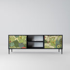 SUCCULENTS KALEIDOSCOPE 2-Door TV Stand in Black Finish