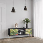 SUCCULENTS KALEIDOSCOPE 2-Door TV Stand in Black Finish