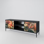 STYLISH BEAUTY 2-Door TV Stand in Black Finish