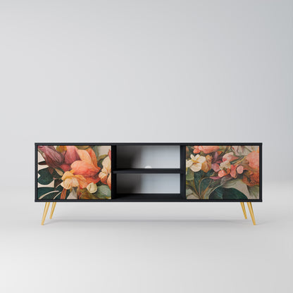 STYLISH BEAUTY 2-Door TV Stand in Black Finish