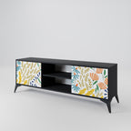 HELLO SPRING 2-Door TV Stand in Black Finish