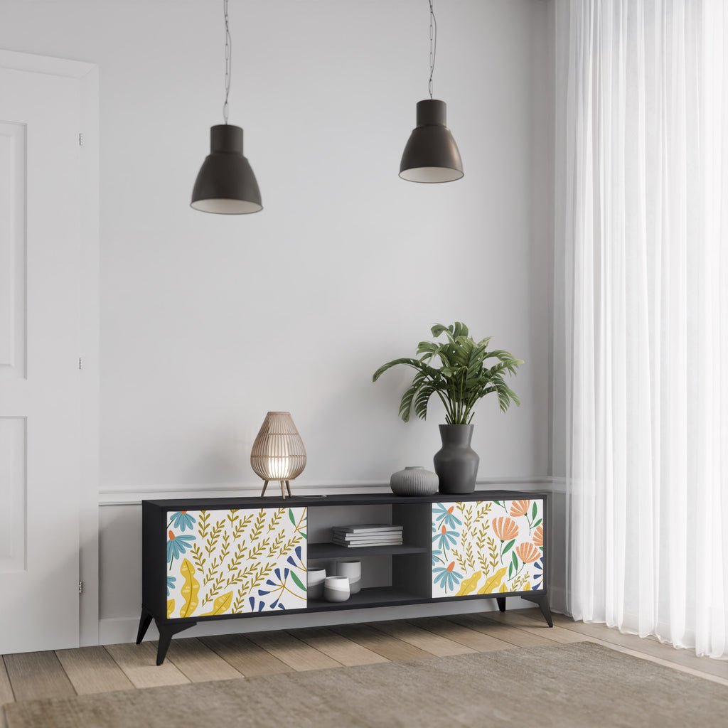 HELLO SPRING 2-dörrars TV-bänk i svart finish