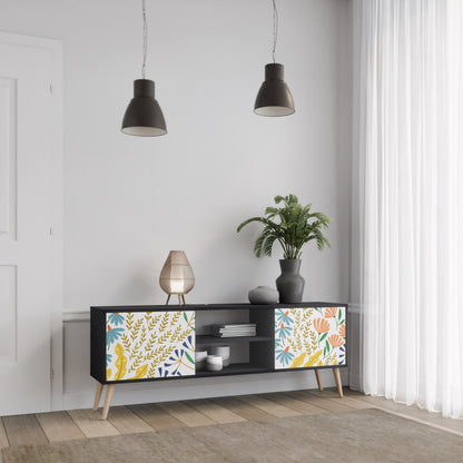 HELLO SPRING 2-dörrars TV-bänk i svart finish