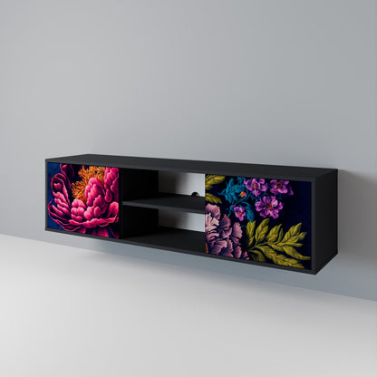 BLOOMING ELEGANCE 2-dörrars TV-bänk i svart finish