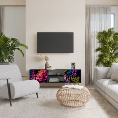 BLOOMING ELEGANCE 2-dörrars TV-bänk i svart finish