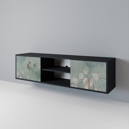 NIGHT LADY 2-Door TV Stand in Black Finish
