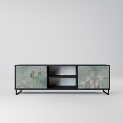 NIGHT LADY 2-Door TV Stand in Black Finish