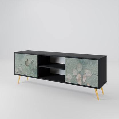 NIGHT LADY 2-Door TV Stand in Black Finish