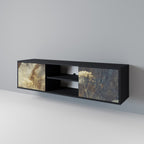 GENTLE POWER 2-Door TV Stand in Black Finish