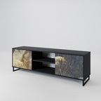 GENTLE POWER 2-Door TV Stand in Black Finish