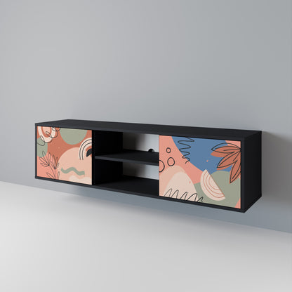 PASTEL DESTINY 2-Door TV Stand in Black Finish