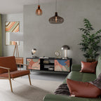 PASTEL DESTINY 2-Door TV Stand in Black Finish