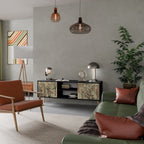 HERBAL GRACE 2-Door TV Stand in Black Finish