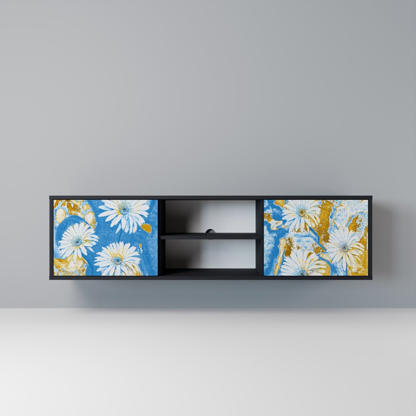 DAISY LUXE 2-dörrars TV-bänk i svart finish