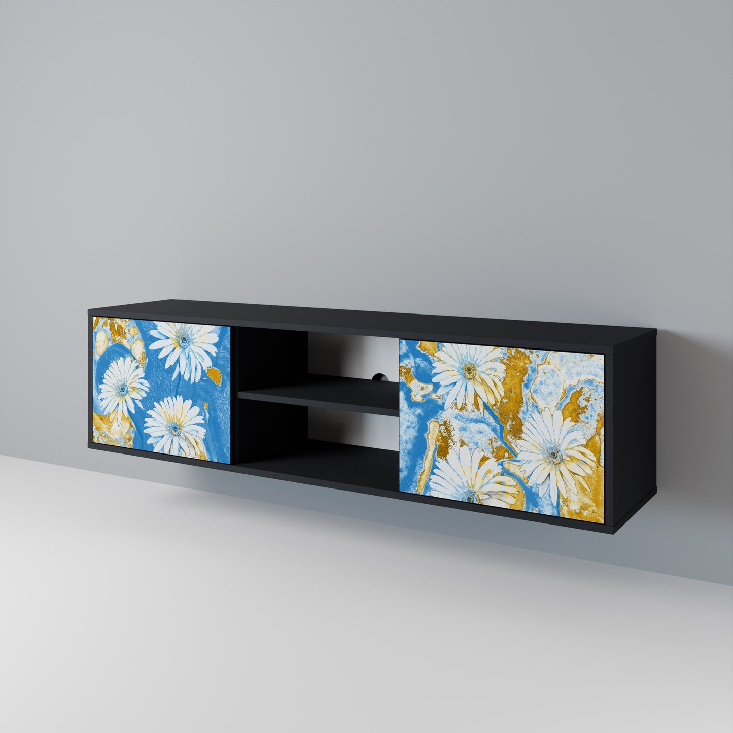 DAISY LUXE 2-dörrars TV-bänk i svart finish