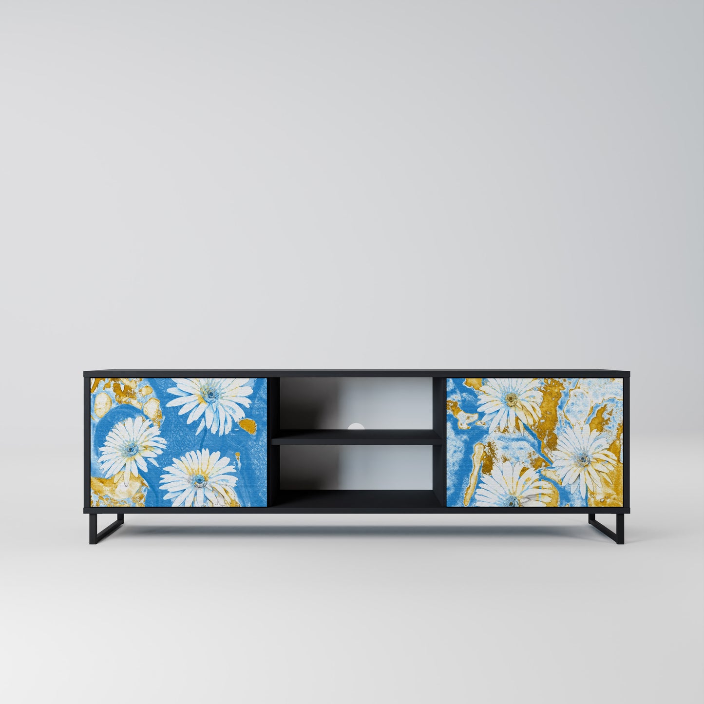 DAISY LUXE 2-dörrars TV-bänk i svart finish