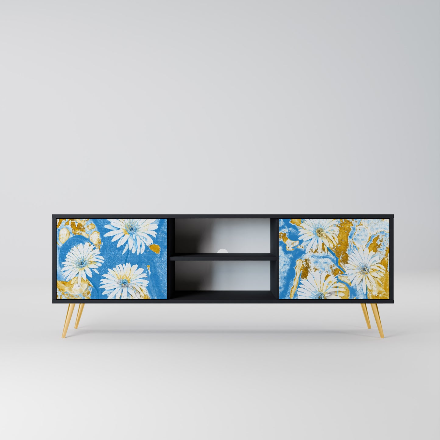 DAISY LUXE 2-dörrars TV-bänk i svart finish