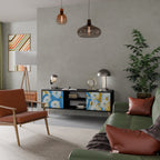 DAISY LUXE 2-Door TV Stand in Black Finish