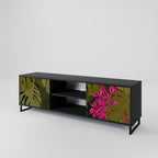TROPICAL BEAUTY 2-Door TV Stand in Black Finish
