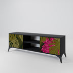 TROPICAL BEAUTY 2-Door TV Stand in Black Finish