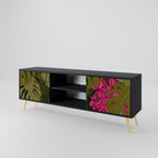 TROPICAL BEAUTY 2-Door TV Stand in Black Finish