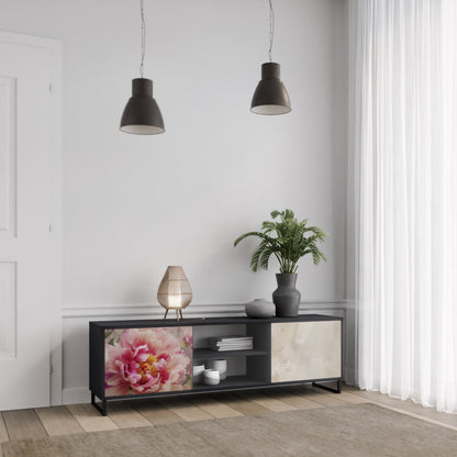 PEONY WHISPER TV-bänk med 2 dörrar i svart finish