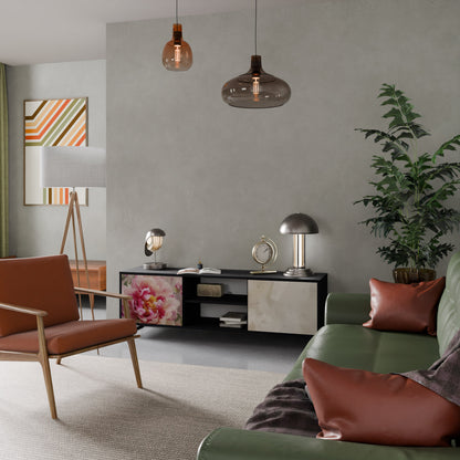PEONY WHISPER TV-bänk med 2 dörrar i svart finish