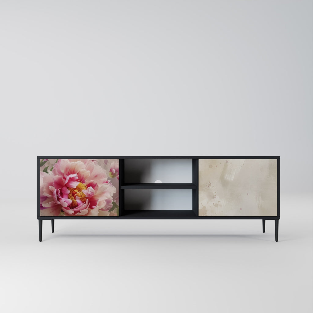 PEONY WHISPER TV-bänk med 2 dörrar i svart finish