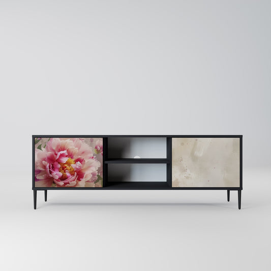 PEONY WHISPER TV-bänk med 2 dörrar i svart finish