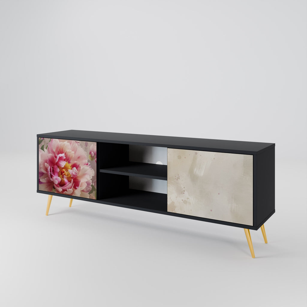 PEONY WHISPER TV-bänk med 2 dörrar i svart finish