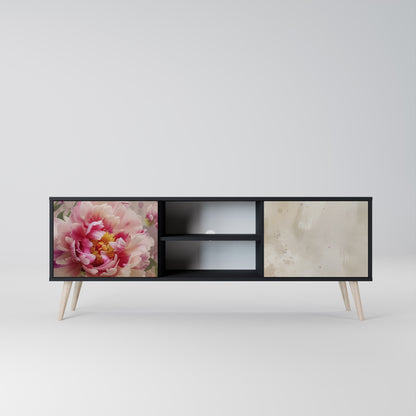 PEONY WHISPER TV-bänk med 2 dörrar i svart finish