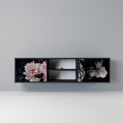 PURE BLOSSOM 2-dörrars TV-bänk i svart finish