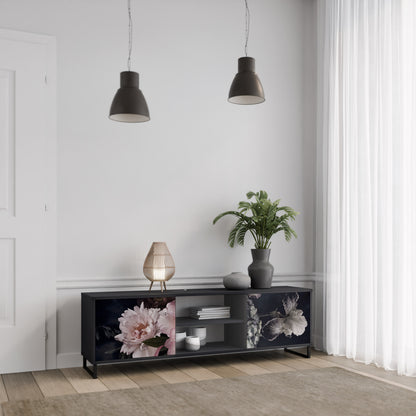 PURE BLOSSOM 2-dörrars TV-bänk i svart finish