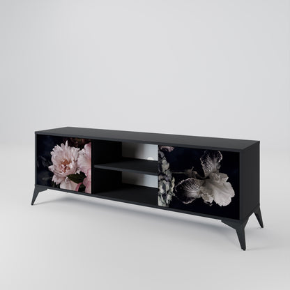 PURE BLOSSOM 2-dörrars TV-bänk i svart finish