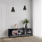 PURE BLOSSOM 2-Door TV Stand in Black Finish