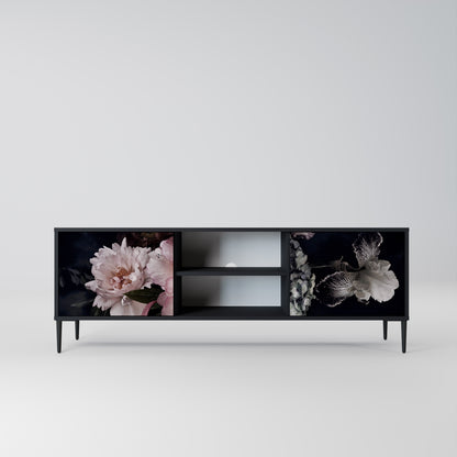 PURE BLOSSOM 2-dörrars TV-bänk i svart finish