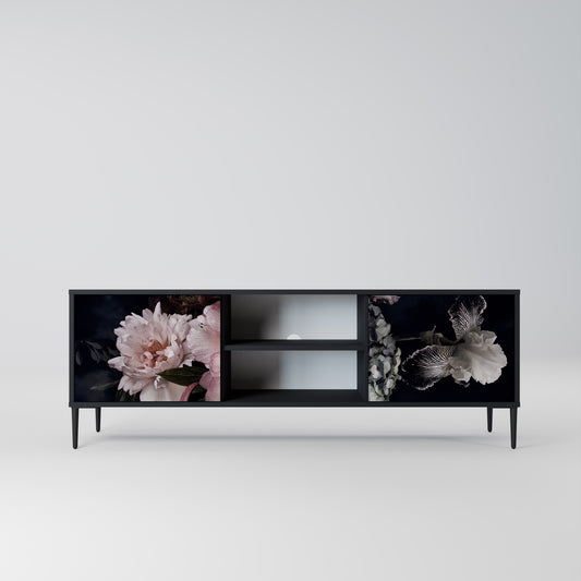 PURE BLOSSOM 2-dörrars TV-bänk i svart finish